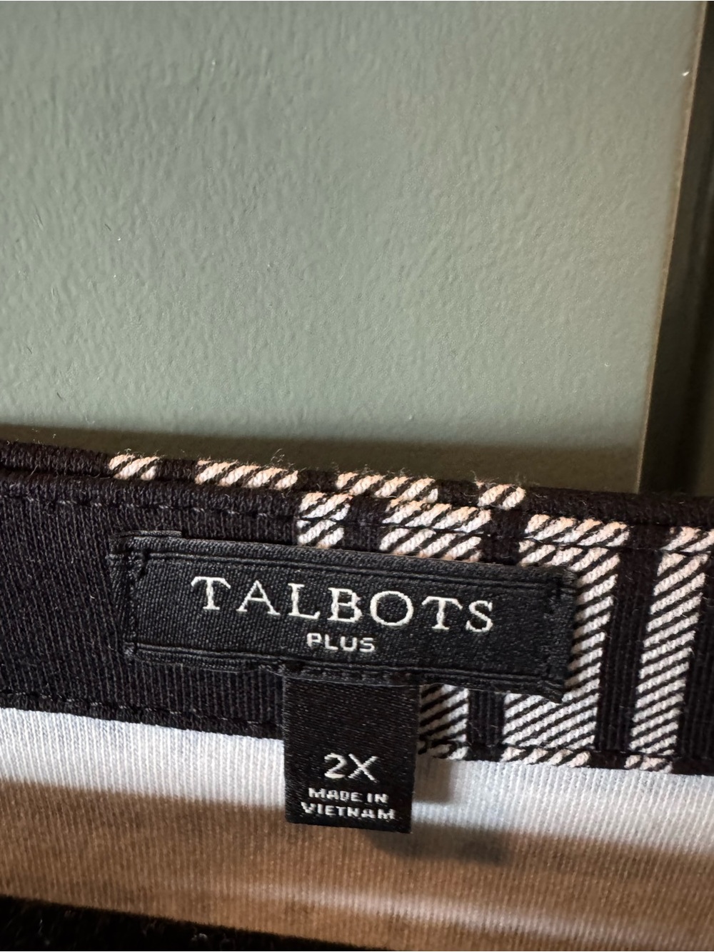 Talbots Black and White Plaid Midi Dress - Picture 3 of 4